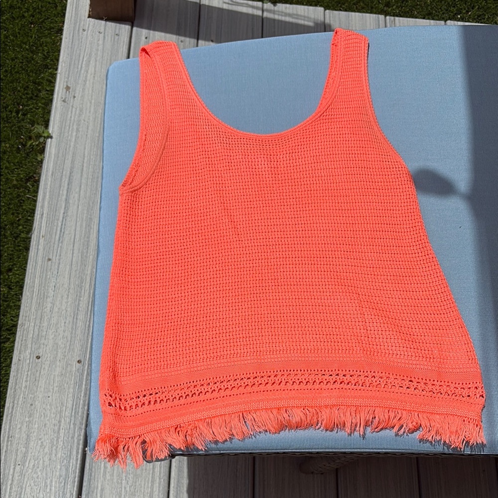 Lilly Pulitzer Orange Ribbed Tank Top